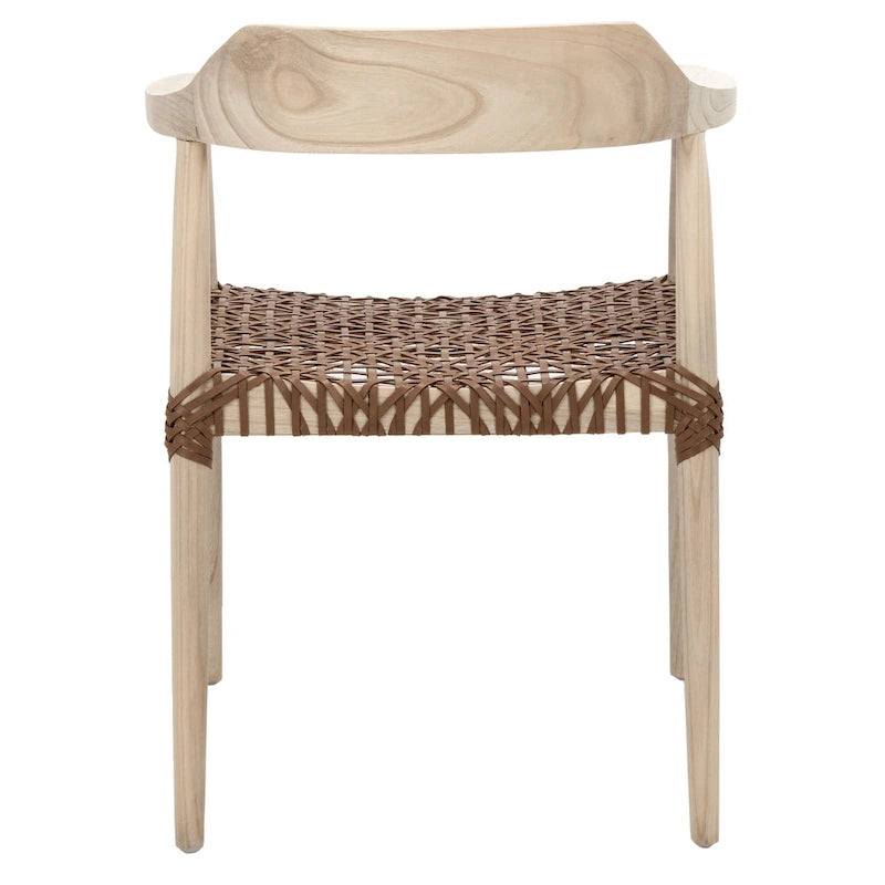 Woven Leather & Solid Wood Accent Chair (Fully Assembled) - 22"W x 20.5"D x 28.5"H