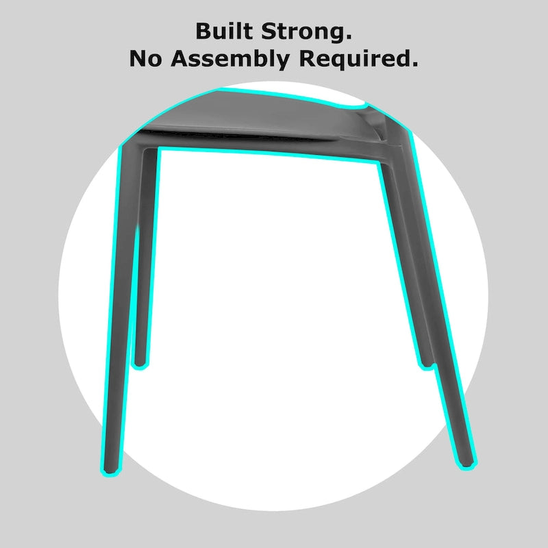 Modern Plastic Garden Patio Indoor or Outdoor Dining Stackable Chair UV Protected Armless With Dot Back Surf