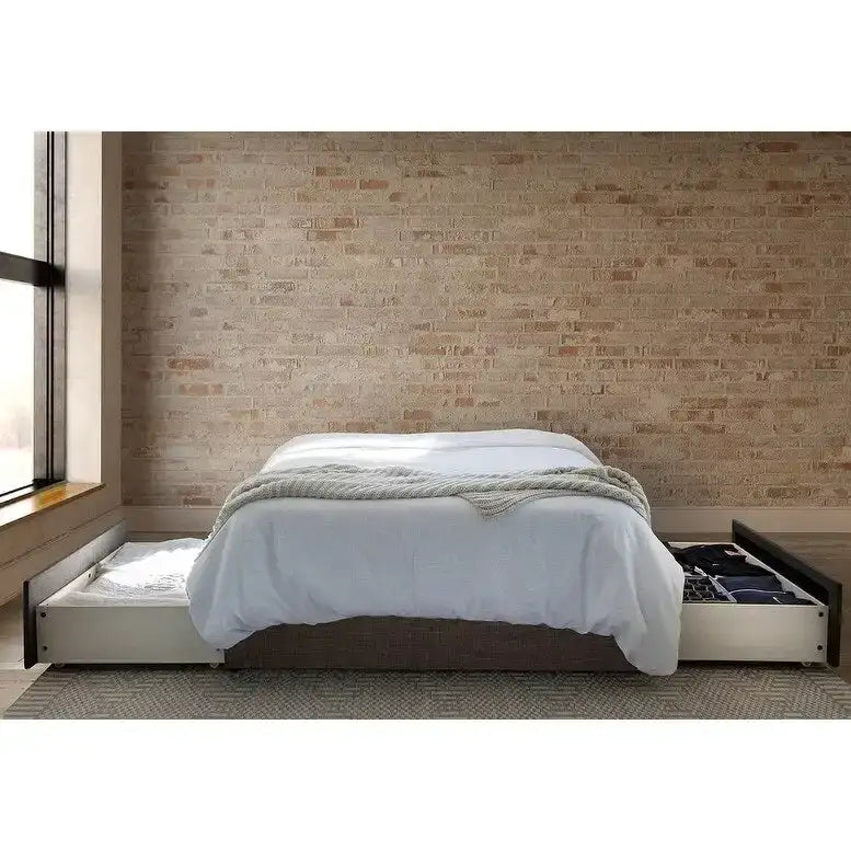 Upholstered Platform 2-Drawer Storage Bed