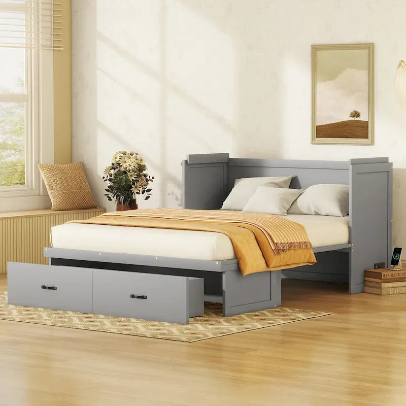 Murphy Bed with USB Port and a Large Drawer