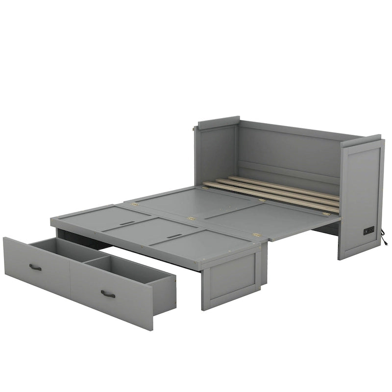 Murphy Bed with USB Port and a Large Drawer