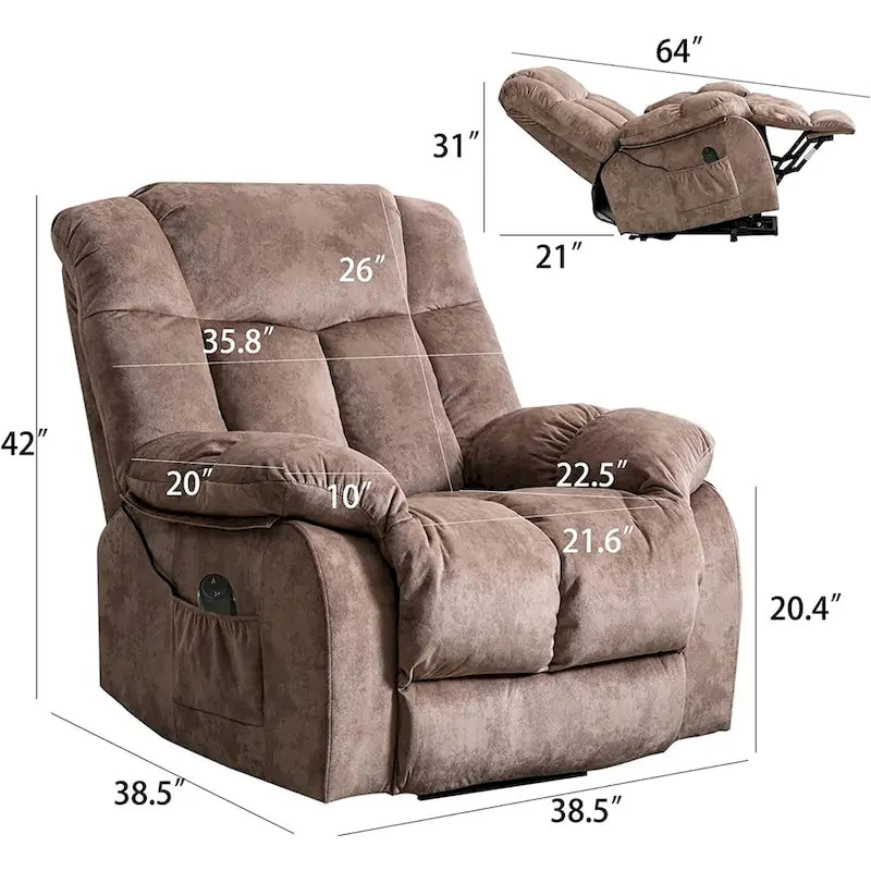 Power Lift Recliner Chair Electric Recliners for Elderly,Recliner Chair with Side Pocket