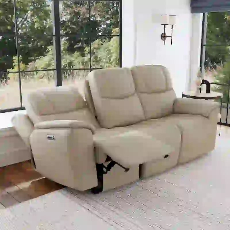 Power Reclining Sofa with Power Headrests & Lumbar