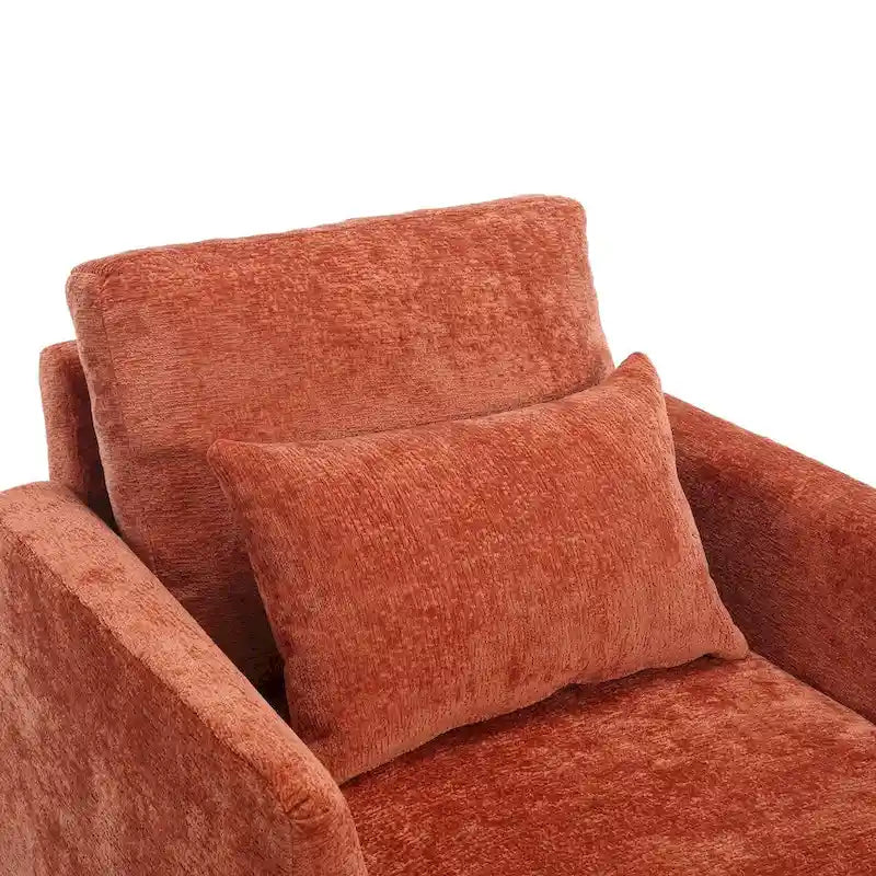 Chenille Accent Chair with Soft Pillow, Mid-Century Modern Armchair