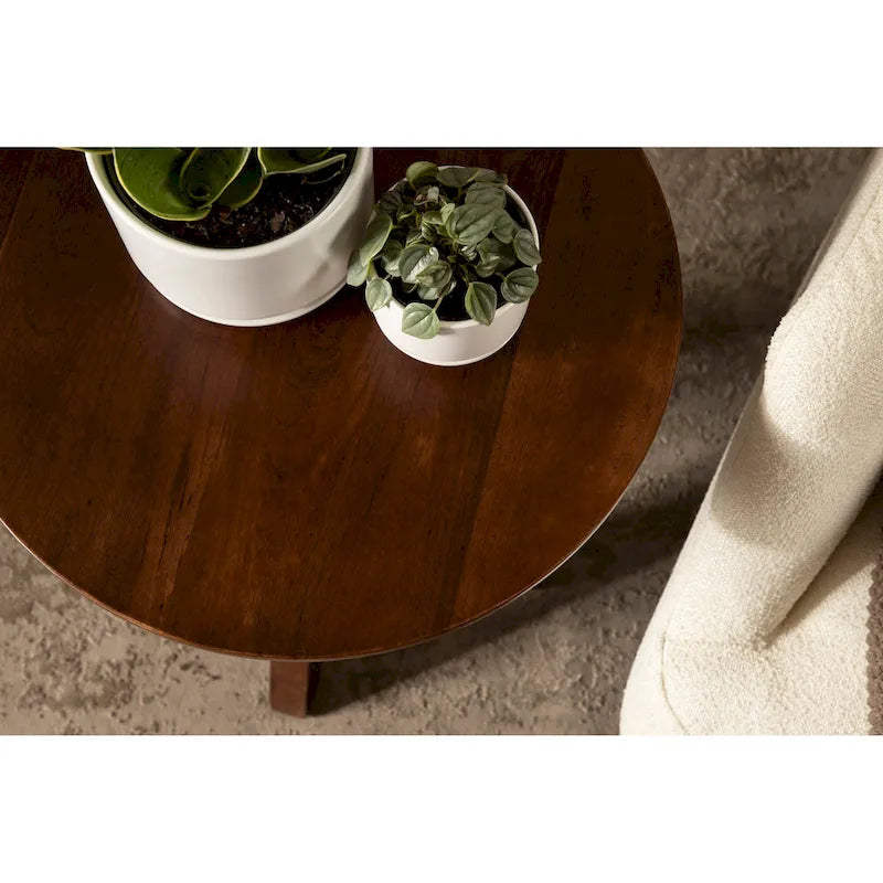 Round Wood Side Table
