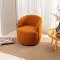 Swivel Accent Armchair Barrel Chair with Black Powder Coating, Blue