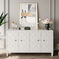 60-in Modern Wash White 4 Door Wooden Sideboard Buffet Server Accent Storage Cabinet